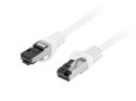 Patchcord kat.8.1 S/FTP LSZH CU 1m biały fluke passed