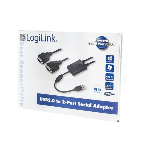 Adapter USB 2.0 do 2x port szeregowy Adapter USB 2.0 do 2x port szeregowy
