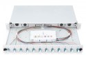 Przełącznica światłowodowa/panel krosowy z wyposażeniem 19 cali 1U, 12x LC duplex, OS2, zawiera pigtaile, adaptery, tacki, wysuw