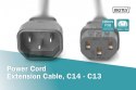 Kabel przedłużający zasilający Typ IEC C14/IEC C13 M/Ż czarny 5m