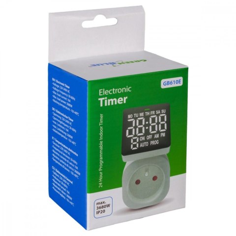 Timer cyfrowy GB610 E GreenBlue IP20 16A Timer cyfrowy GB610 E GreenBlue IP20 16A