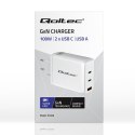 Ładowarka sieciowa 100W GaN | 5-20V | 1.5-3A | 2xUSB-C PD | 1xUSBQC 3.0 | Biała Ładowarka sieciowa 100W GaN | 5-20V | 1.5-3A | 2xUSB-C PD | 1xUSBQC 3.0 | Biała