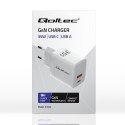 Ładowarka sieciowa 35W GaN | 5-20V | 1.5-3A | 1xUSB-C PD | 1xUSB QC 3.0 | Biała Ładowarka sieciowa 35W GaN | 5-20V | 1.5-3A | 1xUSB-C PD | 1xUSB QC 3.0 | Biała