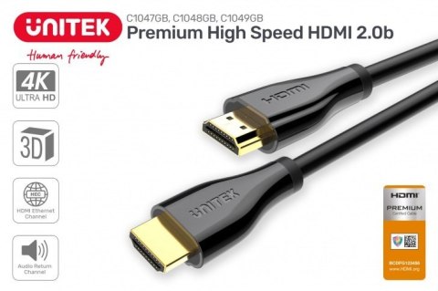 Kabel HDMI 2.0 PREMIUM CERTIFIED, 2M, M/M; C1048GB Kabel HDMI 2.0 PREMIUM CERTIFIED, 2M, M/M; C1048GB