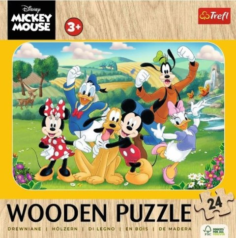 Puzzle drewniane 24 elementów Myszka Miki Mickey