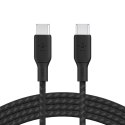 Kabel w oplocie USB-C do USB-C 100W 2m czarny