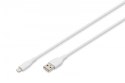 Kabel połączeniowy silikonowy USB-A - Lightning, USB 2.0 12W, certyfikat MFI, 2m Biały