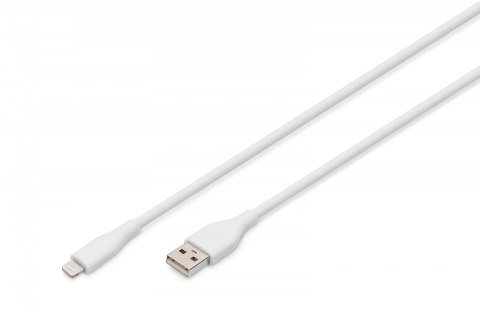 Kabel połączeniowy silikonowy USB-A - Lightning, USB 2.0 12W, certyfikat MFI, 2m Biały