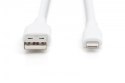 Kabel połączeniowy silikonowy USB-A - Lightning, USB 2.0 12W, certyfikat MFI, 2m Biały