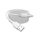 Kabel połączeniowy silikonowy USB-A - Lightning, USB 2.0 12W, certyfikat MFI, 2m Biały