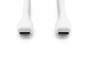 Kabel połączeniowy silikonowy USB-C - USB-C, USB 2.0 60W, 0,5m Biały