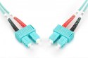 Patch cord światłowodowy FO SC-SC MM 50/125 OM3 duplex LSOH 1m, turkusowy