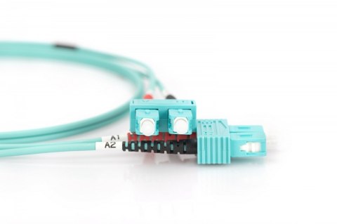 Patch cord światłowodowy FO SC-SC MM 50/125 OM3 duplex LSOH 2m Turkusowy Patch cord światłowodowy FO SC-SC MM 50/125 OM3 duplex LSOH 2m Turkusowy