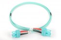 Patch cord światłowodowy FO SC-SC MM 50/125 OM3 duplex LSOH 2m Turkusowy