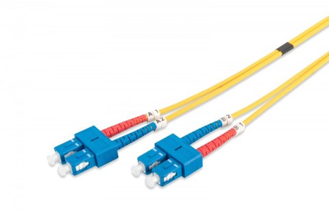 Patch cord światłowodowy FO SC-SC SM 9/125 OS2 duplex LSOH 10m Żółty Patch cord światłowodowy FO SC-SC SM 9/125 OS2 duplex LSOH 10m Żółty