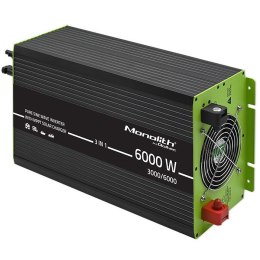 Przetwornica solarna 3w1 z funkcją ładowania AC | MPPT | UPS | ATS | 3000W | 6000W | 12V na 230V | Czysty Sinus