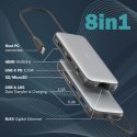Stacja dokująca USB-C 8 portowa, max. 4K/60Hz z HDR, HDMI, max. 2 monitory MST, USB-A 3.2 Gen2, Gigabit Ethernet, SD/Micro SD, P Stacja dokująca USB-C 8 portowa, max. 4K/60Hz z HDR, HDMI, max. 2 monitory MST, USB-A 3.2 Gen2, Gigabit Ethernet, SD/Micro SD, P