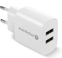 Ładowarka sieciowa 2X USB 2,4A 12W Biała Ładowarka sieciowa 2X USB 2,4A 12W Biała