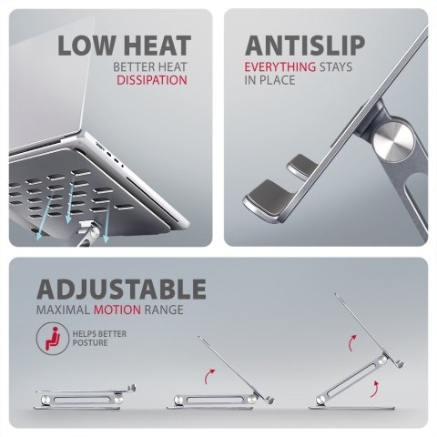 STND-LQ Podstawa do laptopów aluminiowa 10-16" cali, regulowane kąty nachylenia