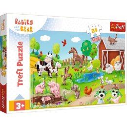 Puzzle 24 elementy Maxi Bobaski i Miś, Bobaski i zwierzęta