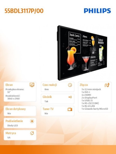 Monitor 55BDL3117P 55 cali Public display Monitor 55BDL3117P 55 cali Public display