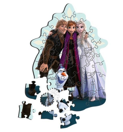 Puzzle drewniane 50 elementów Kraina Lodu