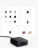 Ładowarka GaN 112W 3xUSB-A 3xUSB-C czarna