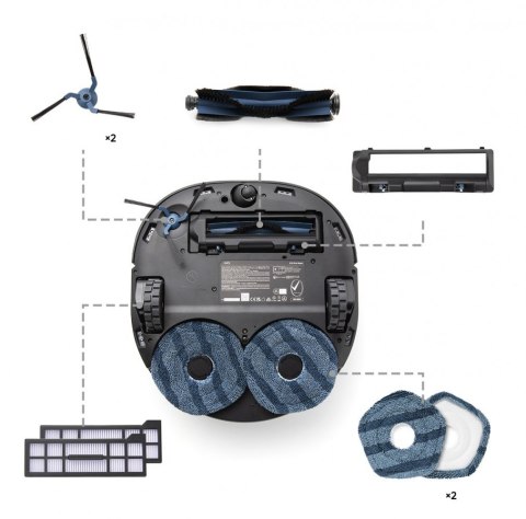 EUFY Zestaw akcesoriów do X10 Pro 1x szczotka obrotowa z osłonką, 1x filtr, 2x szczotka boczna, 2x mop EUFY Zestaw akcesoriów do X10 Pro 1x szczotka obrotowa z osłonką, 1x filtr, 2x szczotka boczna, 2x mop