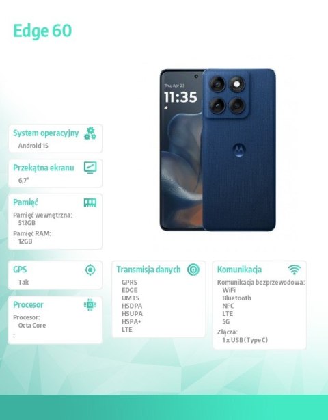 Smartfon Edge 60 12/512GB Gibraltar Sea-Blue