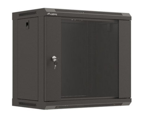 Szafa instalacyjna rack wisząca 19" 540x350 czarna drzwi przeszklone ( flat pack) Szafa instalacyjna rack wisząca 19" 540x350 czarna drzwi przeszklone ( flat pack)
