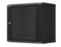 Szafa instalacyjna rack wisząca 19" 540x350 czarna drzwi przeszklone ( flat pack)