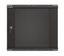 Szafa instalacyjna rack wisząca 19" 540x350 czarna drzwi przeszklone ( flat pack)