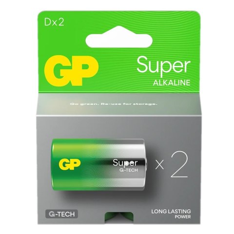 Baterie alkaliczne LR20/D GP SUPER 2szt. (G-TECH) Baterie alkaliczne LR20/D GP SUPER 2szt. (G-TECH)