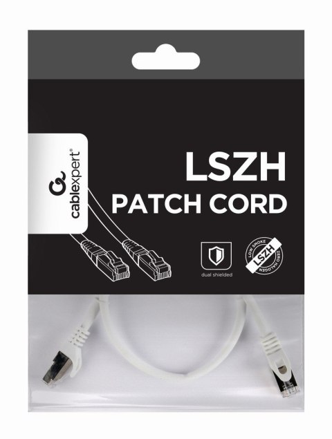 Patch cord Kat.6A S/FTP LSZH 1.5m biały Patch cord Kat.6A S/FTP LSZH 1.5m biały