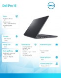 Laptop Dell Pro 16 PC16255/AMD Ryzen 5 220/16GB/512GB SSD/16.0 FHD+/Radeon 740M/FgrPr/FHD/IR Cam/Mic/WLAN + BT/Backlit Kb/3Cell/