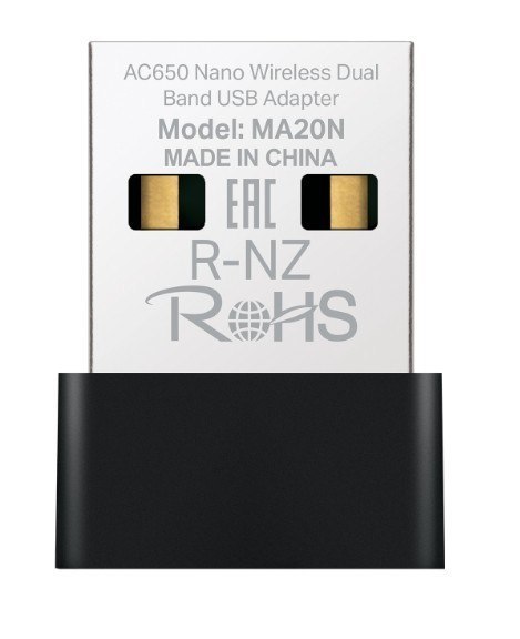 Karta sieciowa Mercusys AC650 Nano Wi-Fi USB Adapter SPEED: 200 Mbps at 2.4 GHz + 433 Mbps at 5 GHz