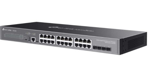 Przełącznik zarządzalny Omada 24-PortGb Stackable Lite L3 with 4 PORT: 24× Gigabit RJ45 Ports, 4× 10G SFP+ Slots, RJ45/USB Type  Przełącznik zarządzalny Omada 24-PortGb Stackable Lite L3 with 4 PORT: 24× Gigabit RJ45 Ports, 4× 10G SFP+ Slots, RJ45/USB Type