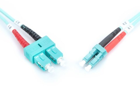 Patchcord światłowodowy FO LC-SC MM 50/125 OM3 duplex LSOH 1m Patchcord światłowodowy FO LC-SC MM 50/125 OM3 duplex LSOH 1m