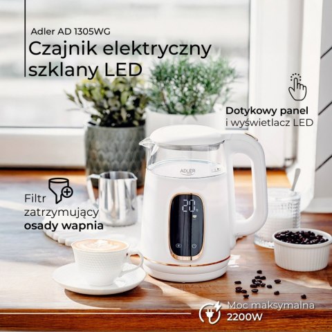 Czajnik 1,7l z wyświetlaczem LED, regulacją temperatury AD 1305WG