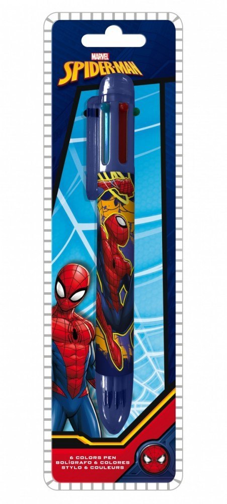 Długopis 6 kolorów Spiderman Display 12 sztuk