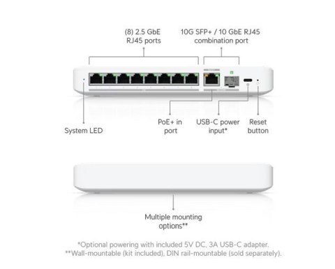 Przełącznik zarządzalny UniFi Switch Flex USW-Flex-2.5G-8 Przełącznik zarządzalny UniFi Switch Flex USW-Flex-2.5G-8