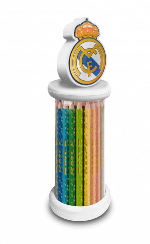 Zestaw 12 kredek w opakowaniu z toperem Real Madryt