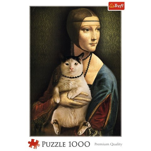 Puzzle 1000 elementów Dama z kotem Puzzle 1000 elementów Dama z kotem