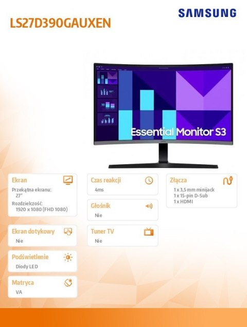 Monitor 27 cali LS27D390GAUXEN Monitor 27 cali LS27D390GAUXEN