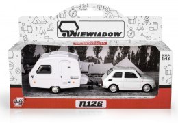 Zestaw Fiat 126p + przyczepa Niewiadów kemping, biały
