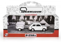 Zestaw Fiat 126p + przyczepa Niewiadów krótka, biały