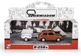 Zestaw Fiat 126p + przyczepa Niewiadów krótka, brązowy