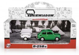 Zestaw Fiat 126p + przyczepa Niewiadów krótka, zielony