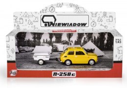 Zestaw Fiat 126p + przyczepa Niewiadów krótka, żółty