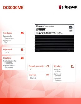 Dysk SSD DC3000ME 7,68TB PCIe 5.0 NVMe U.2